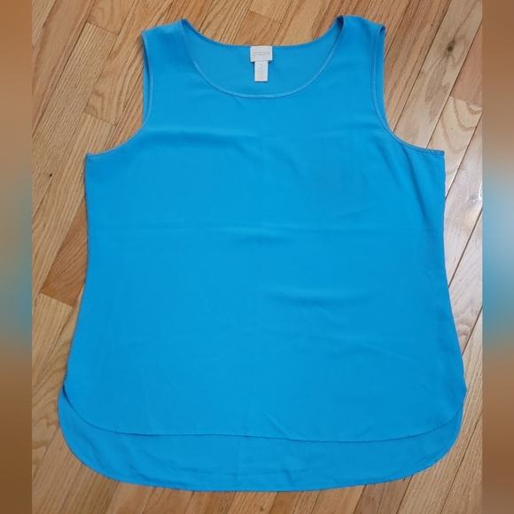 CHICO'S beautiful blue slevles shirt, Size 2 - Picture 1 of 4